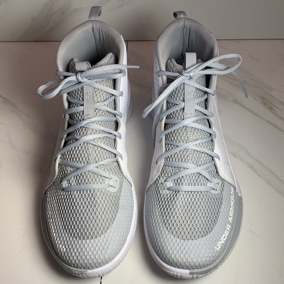 Under Armour Jet 2019 Basketball Shoes White and Gray Size 12 - Picture 2 of 9